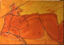 Frau Akt Erotik rot  44x63