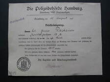 Polizeibehörde Hamburg Meldung eines Paddelbootes Kanu 1916