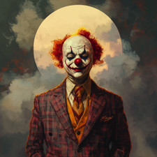 Transparent 18x18 clown in