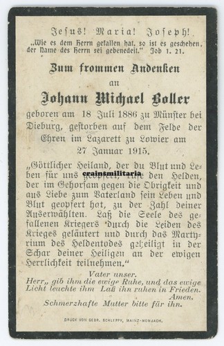Orig sterbebild soldat - soldat, °