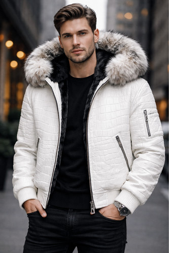 Weiße herren bomberjacke aus - herren-bomberjacke,