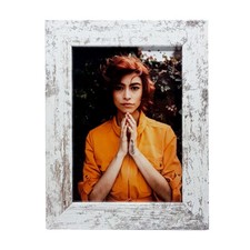 Shabby Vintage Bilderrahmen Kopenhagen 10x15-60x80 cm MDF Weiß-Braun glas/Plexi