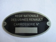 Typenschild Renault 4CV R4 caravelle Floride R 4 5 6 Carrosserie Schild S37