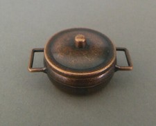Kochtopf mit Deckel 1,5 cm für Lagerfeuer Weihnachtskrippe Puppenhaus Nr. 4
