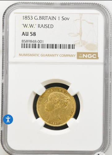 Sovereign 1853 ngc au58 - 1853,
