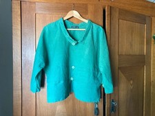 Kastige Damenbluse M Gr. 42-44 Leinen grün talea mode Boutigue Ware