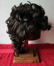 Perücke braun Kunsthaarperücke Fasching Karneval dunkelbraun Locken neuwertig