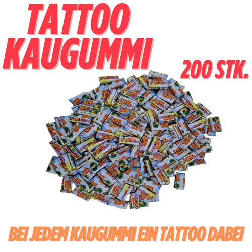 200 stück tattoo kaugummi - stück,