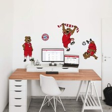 Wandsticker Wandtattoo FC Bayern Bernie Set (4-teilig) - 50x70 cm, Maskottchen