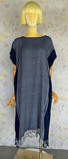 Indigo Blue Thongsiri Kleid Kaftan Strandkleid Handmade Damen One Size Blau