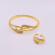 Edelstahl Armreif & Ring Set Schmuck Altin Bilezik Yüzük Armreif unendlich Love