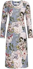Damen Nachthemd Ringella Chérí Line Gr. S 38 130cm langarm blau Blumen