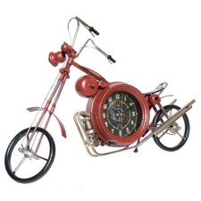 Tischuhr Uhr Motorrad Biker aus Metallblech von Hand angefertigt und bemalt