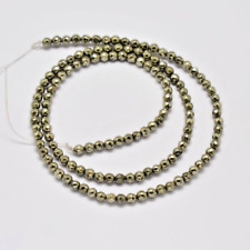 4 mm Facettiert Pyrit   Edelstein Strang 39 cm I Natur . 1 A  ( STR - 5 )