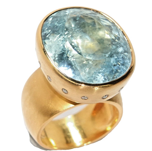Ring gold aquamarin karat - gold,