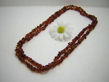 BERNSTEIN SPLITTER EDELSTEINKETTE CA. 88CM LANG WUNDERSCHÖN ENDLOS H 18* 