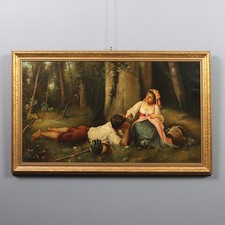 Antikes Gemälde Ruhe auf der