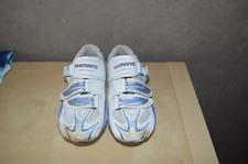 Rennradschuhe von Shimano, Größe 37, Damen Unisex, Schuhe Fahrrad weiß/blau