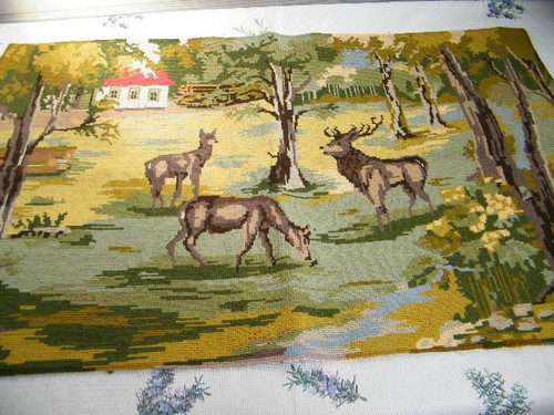 Kreuzstich stickbild rehe - kreuzstich,