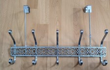 Garderobe Tür Türgarderobe Hakenleiste Haken 10 Kleiderhaken Einhängen silber 