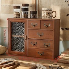 Vitrine Mini Holz 6 Schubladen