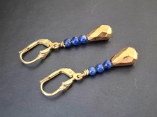 Gold- Doublé Ohrringe mit Lapislazuli 