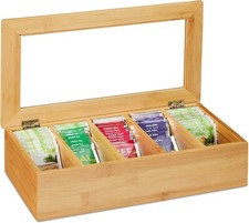 Relaxdays Teebox 5 Fächer