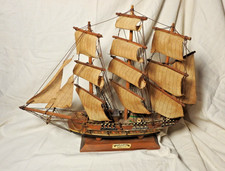 Segelschiff Modell Holz 10x37x50 Cm Bergantin Siglo XVIII Drei master