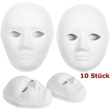 10 Stück Weiße Papier Maske Masken Zum Bemalen Erwachsene DIY Maske für Karneval