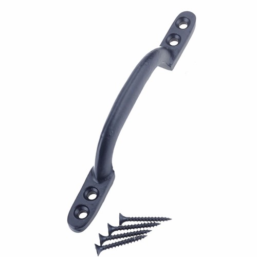Schwarz gusseisen türgriff - schwarz, 6"