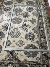 Wohnzimmertisch Stahlgestell grau verm. Leolux ohne Glasplatte 37 X 77 X 117 cm