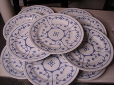 6 Porzellan Dessertteller / Indisch Blau / Kahla