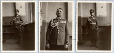 3x Wehrmacht Offizier mit vielen Orden an Ordenspange - WK2 Foto 6x9cm