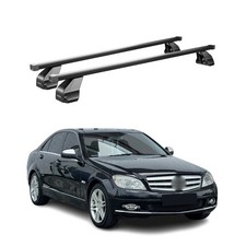 Menabo Dachträger für Mercedes C Klasse W204 Limo 2007-2014 75kg Stahl Schwarz