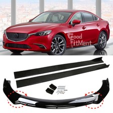 Für Mazda 6 GJ Glänz Frontspoiler Spoilerschwert Spoilerlippe + Seitenschweller