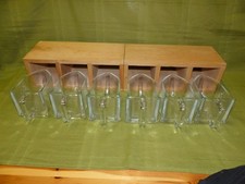 2x Schüttenregal aus Holz mit 6 großen Schütten aus Glas von Ikea, Glasschütten