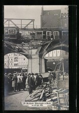Ansichtskarte Berlin, Hochbahn-Katastrophe Gleisdreieck 1908 