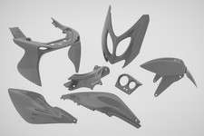 7-teiliges Verkleidungsset Nardo Grau für Yamaha Aerox & MBK Nitro