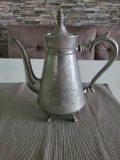 Historische Teekanne Paul Ebner Berlin 128 4 versilbert Gravur mutmaßlich antik