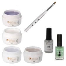 UV Gel Set 4 x 30 ml  inkl. Nagelöl, Primer, Gelpinsel