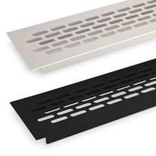 Lüftungsgitter 484 x 60 x 16,3 mm Lochung oval silber,schwarz Luft Gitter B-Ware