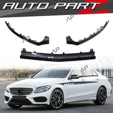 Schwarz Front Spoiler Lippe Stoßstange für Mercedes W205 S205 AMG Line C43 15-18