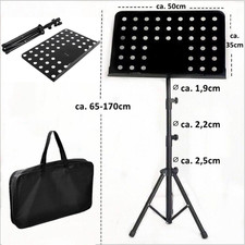 Notenständer Notenpult Notenstativ Stabil Stahl Orchesterpult + Tasche 65-170 cm