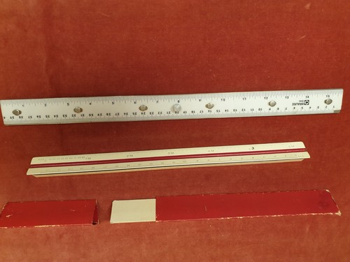 Vintage dreikantmaßstab und - dreikantmaßstab,