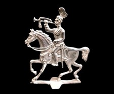 925 Sterlingsilber Pferd Soldat dt. Kaiserreichs Skulptur Figur Kavallerie RRR