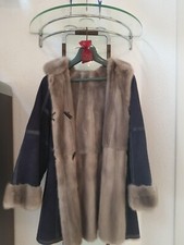 Einmalig WENDBARER Nerzmantel mit Kapuze Sehr guter Zustand
