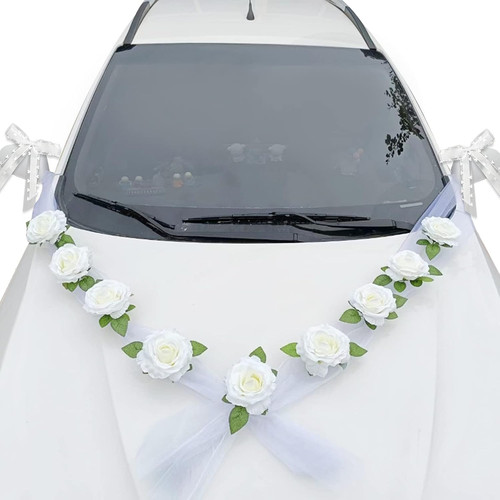 Autoschmuck hochzeit organza - autoschmuck, hochzeit,