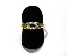 333/- 8kt Gold Ring, Aquamarin, oval, Muster, Gr. 60, Damen, guter Zustand.