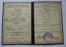 alter Lehrbrief Handwerkskammer Gera + Maurer Gesellen Prüfungs Zeugnis (111033)