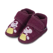Sterntaler Hausschuhe Maus Mathilda aus Wolle (Filz) 55283 in traube Fb781